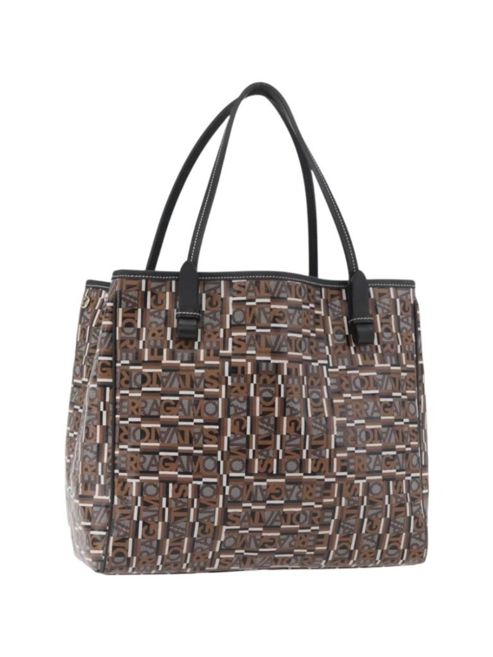 Salvatore Ferragamo Tote Bag PVC Brown